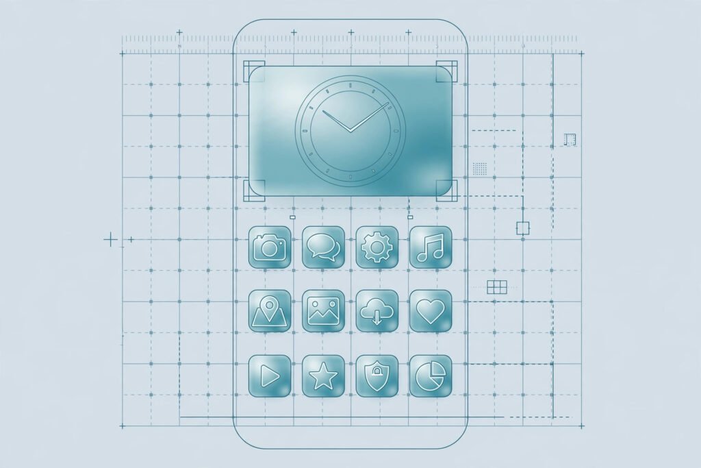 Customizing Android home screen with glass widgets and icon packs