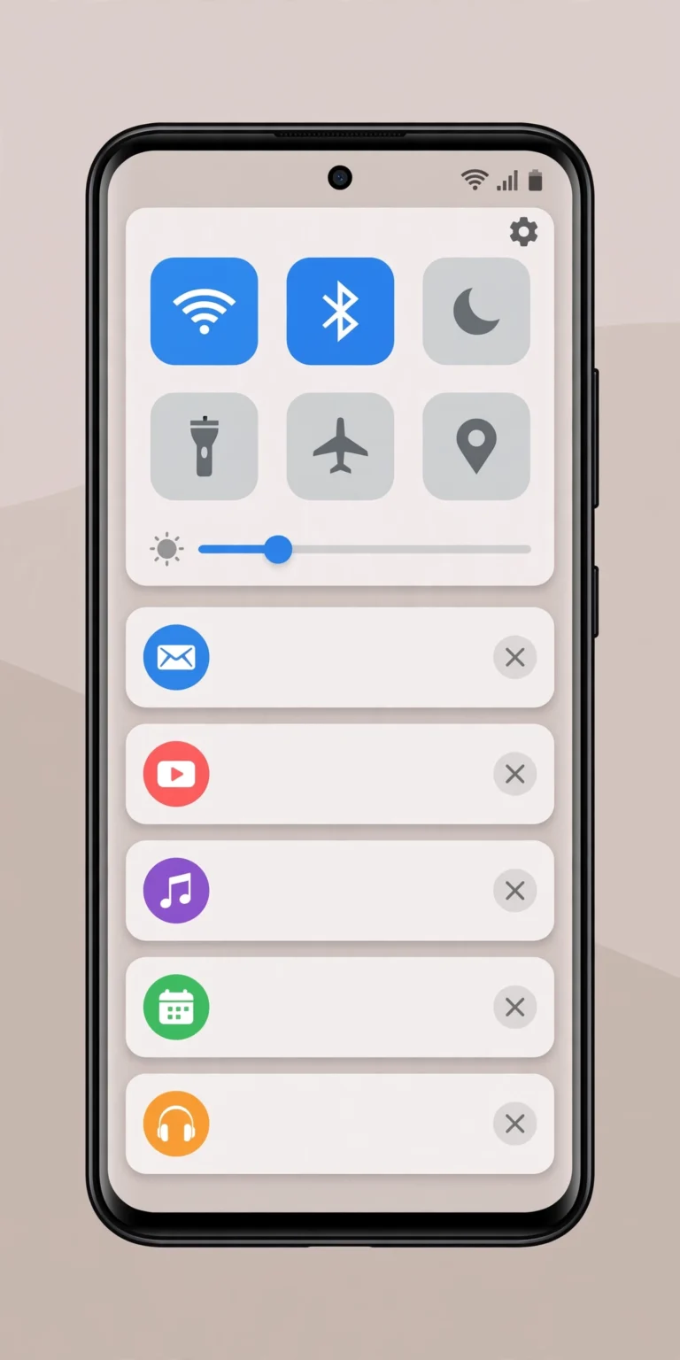 Android 12 notification panel