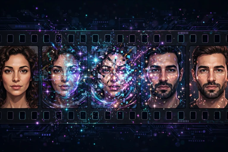 AI face swap video frames